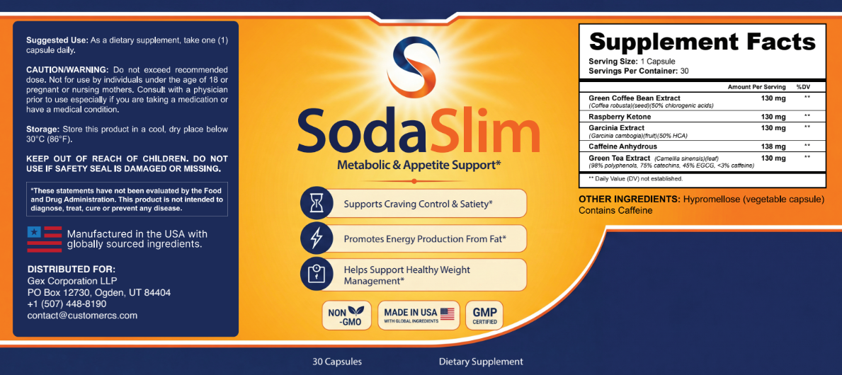SodaSlim supplement facts and ingredient overview